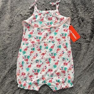 Romper Flamingo Print Romper with Bows Joe Fresh